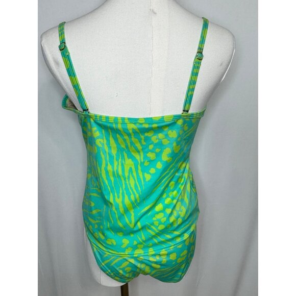 Victoria's Secret Miracle Bra Push-up Swimsuit 36C GreenTankini Small Bottom Y2K - Picture 4 of 13